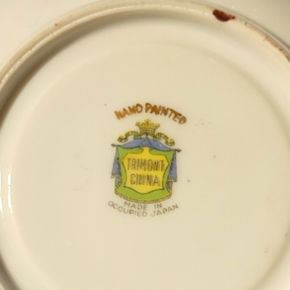 Hand Painted Porcelain Gold Trim Japanese Saucer Flowers Roses - Picture 3 of 3